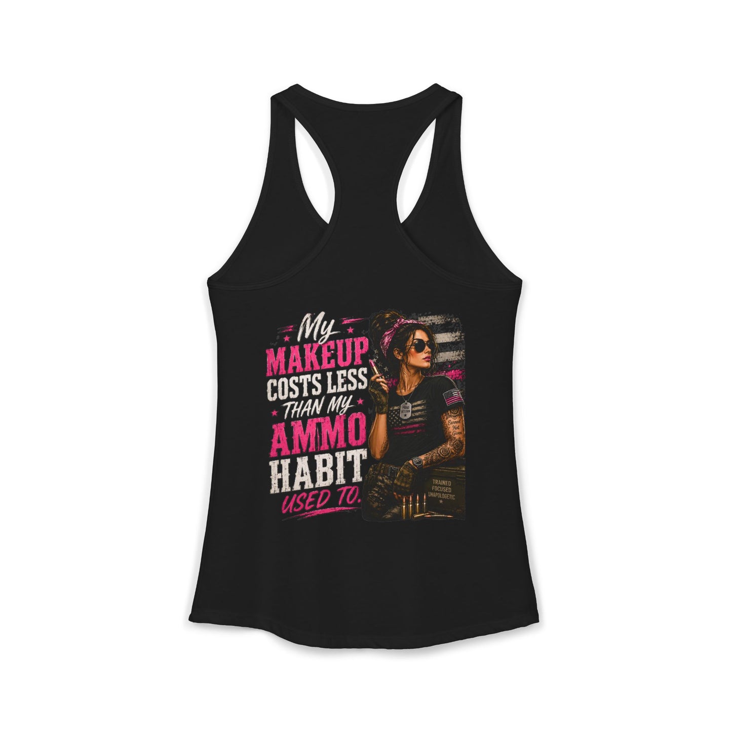 Women's Ideal Racerback Tank - 'My Makeup Cost Less than My Ammo'