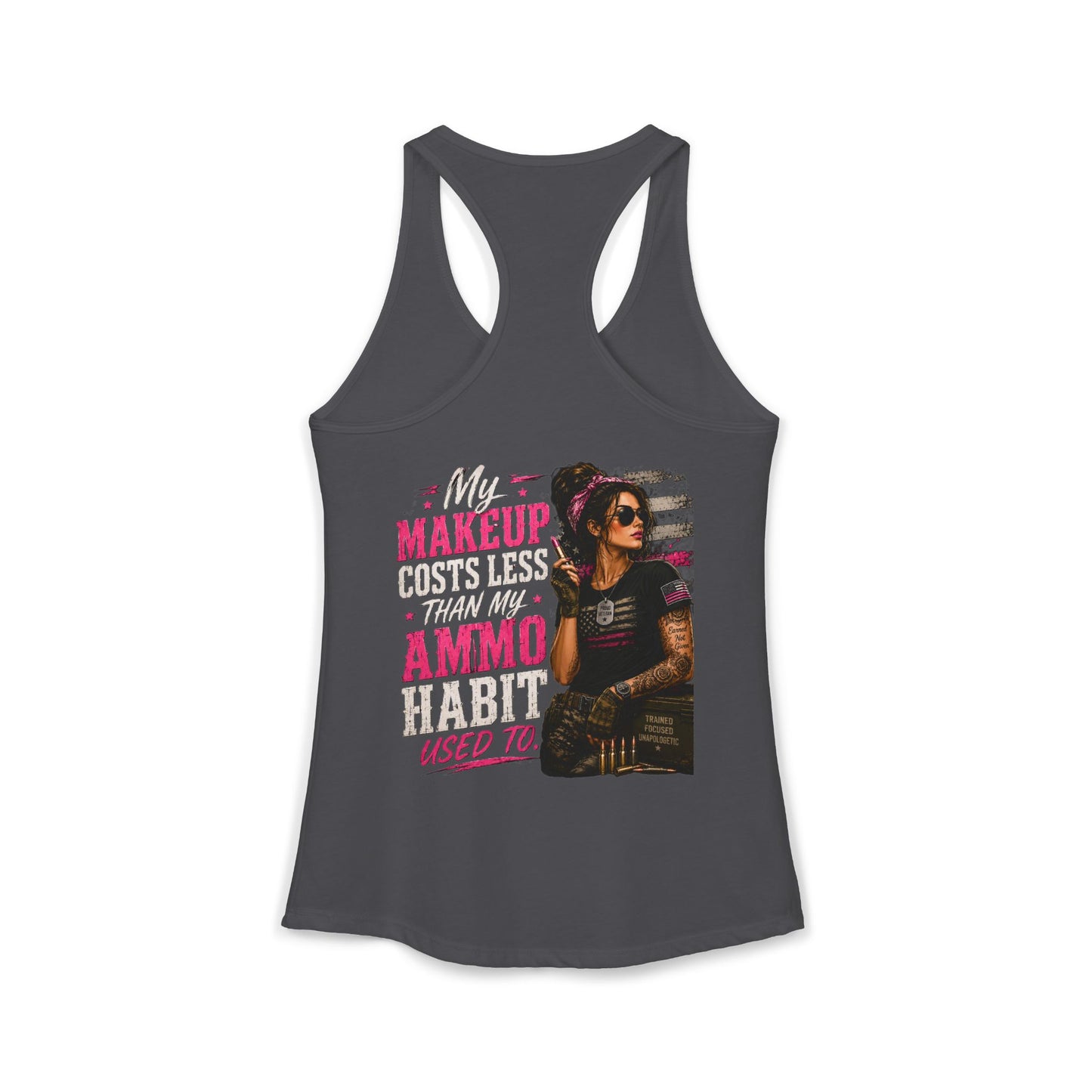 Women's Ideal Racerback Tank - 'My Makeup Cost Less than My Ammo'