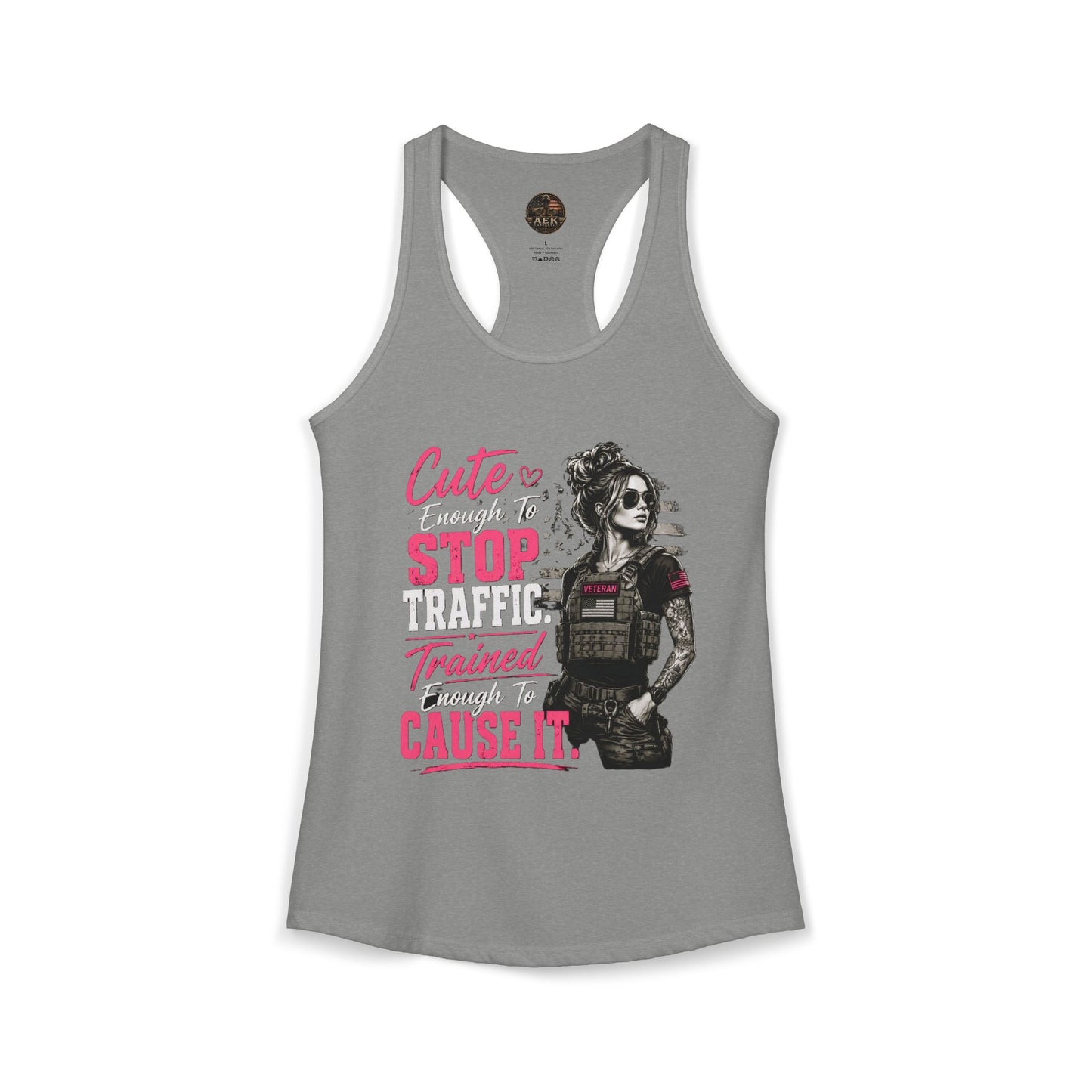 Women's Racerback Tank - "Cute Enough to Stop Traffic"