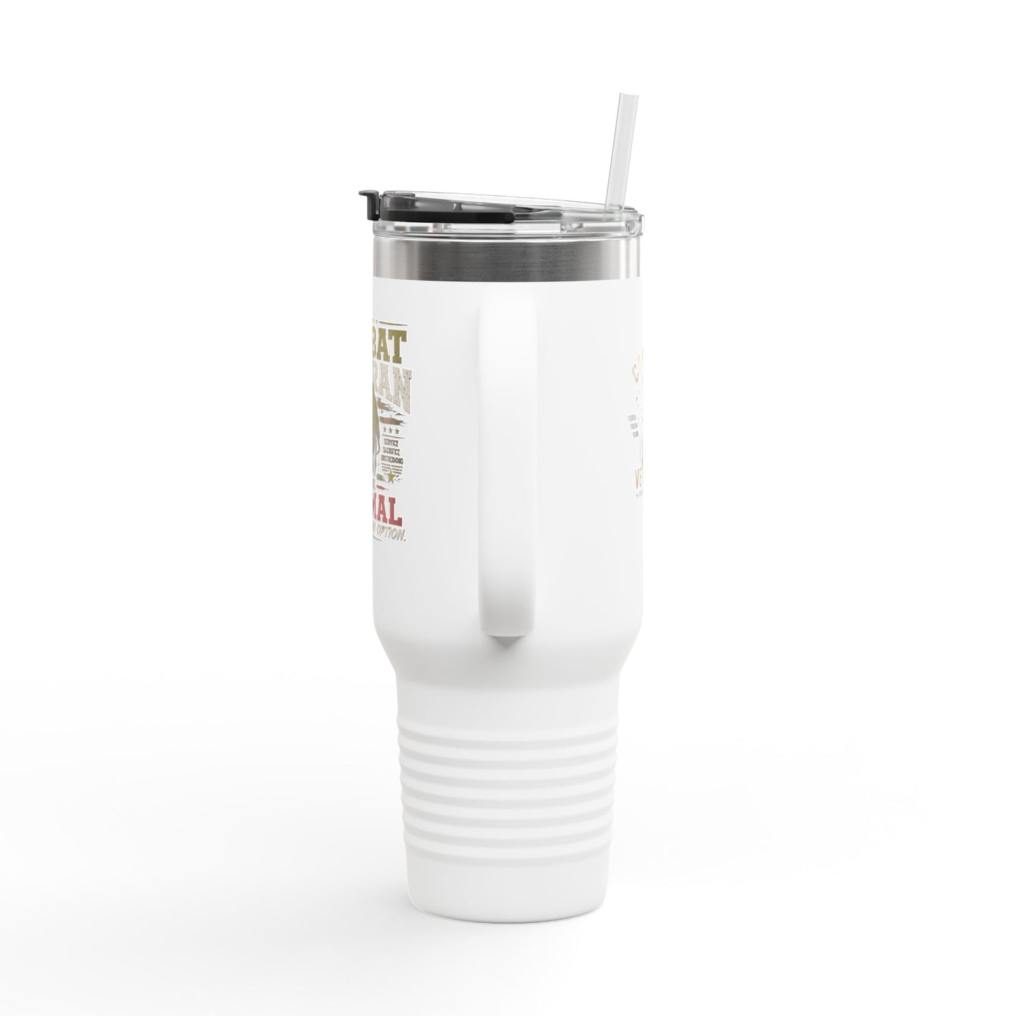 Travel Mug — "Combat Veteran: Because Normal Was Never an Option" 40oz Insulated Tumbler
