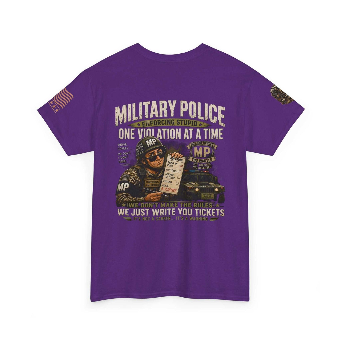 Military Police T-Shirt - "One Violation At A Time" Vintage MP Graphic Tee
