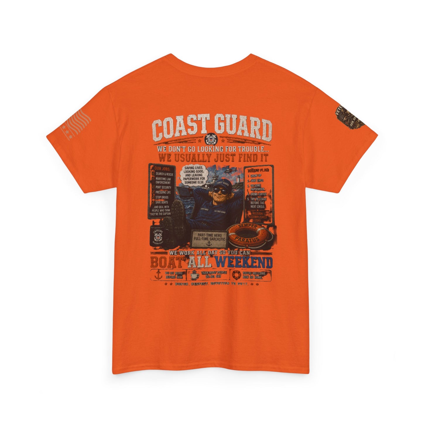 Coast Guard Boat All Weekend T-Shirt — Retro Nautical Rescue Tee