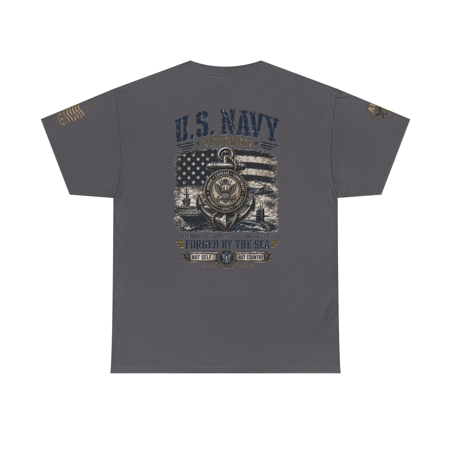 U.S. Navy Veteran T-Shirt — Forged by the Sea Patriotic Tee