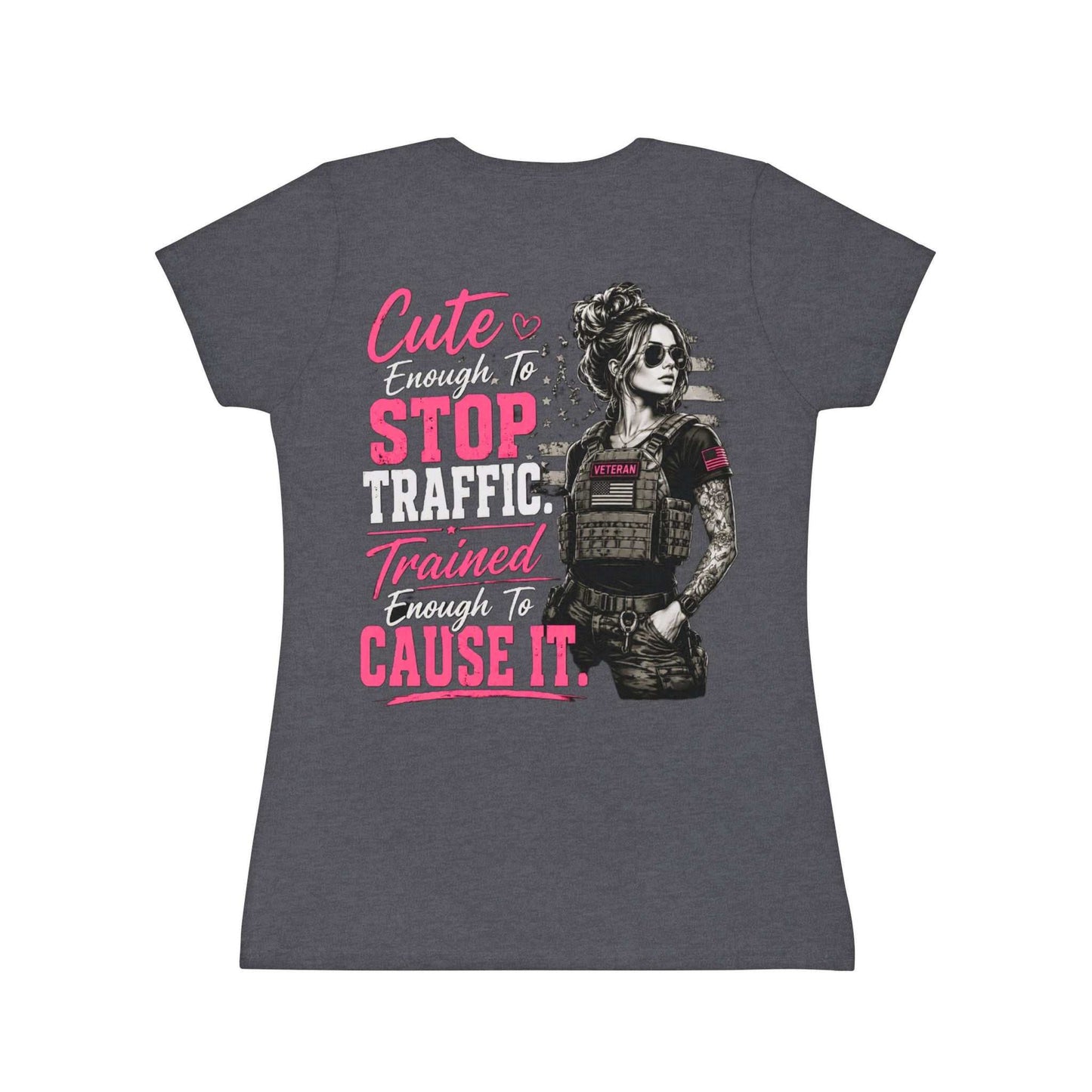 Cute Stop Traffic Trained Women's T-Shirt — Graphic Female Officer Tee