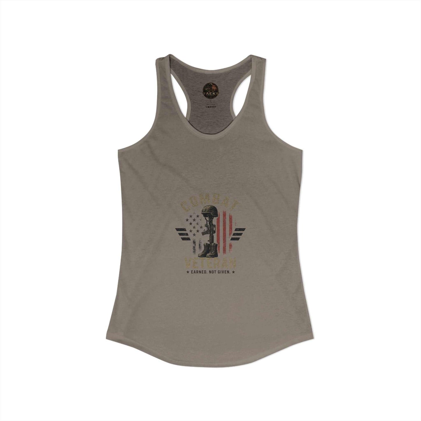 Women's Ideal Racerback Tank - 'Princess? NO! Prior Service' Combat Veteran