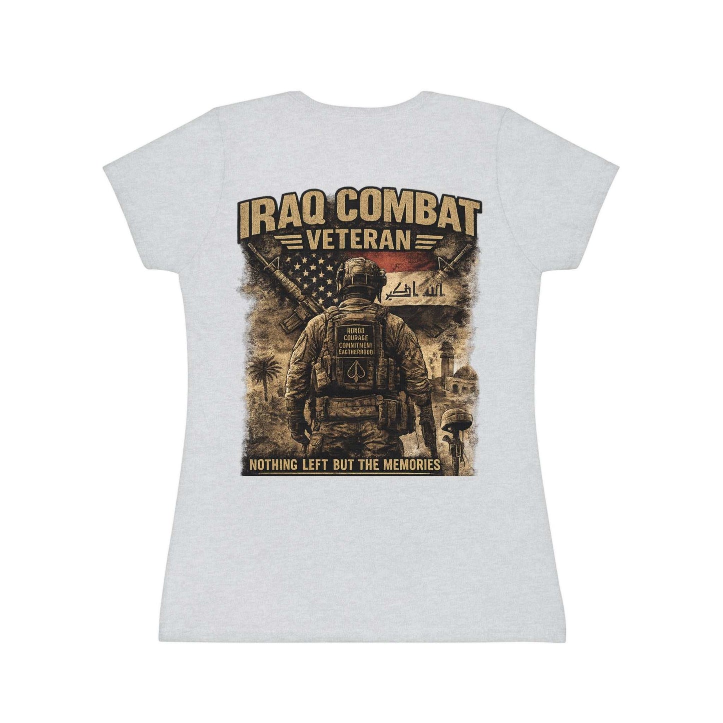 Iraq Combat Veteran Women's T-Shirt - 'Nothing Left But The Memories' Military Tribute