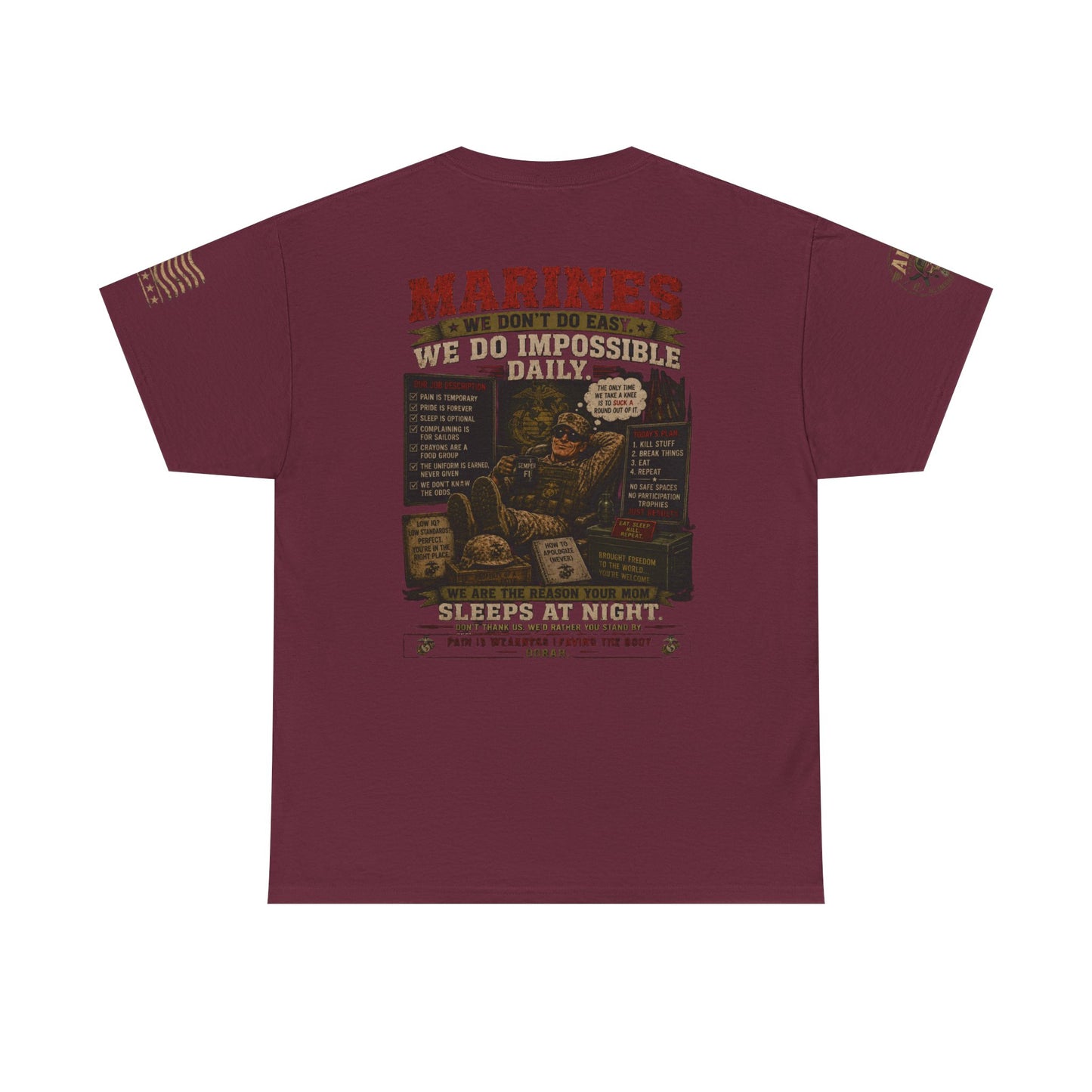 Marines Vintage Graphic Tee – 'Marines We Do Impossible' Military Shirt