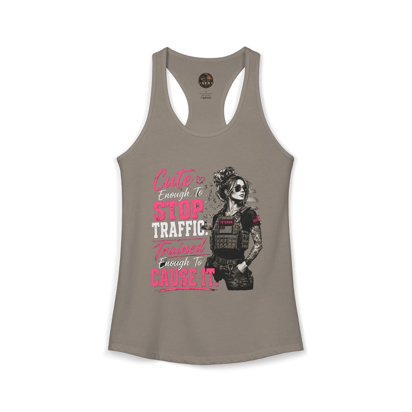 Women's Racerback Tank - "Cute Enough to Stop Traffic"