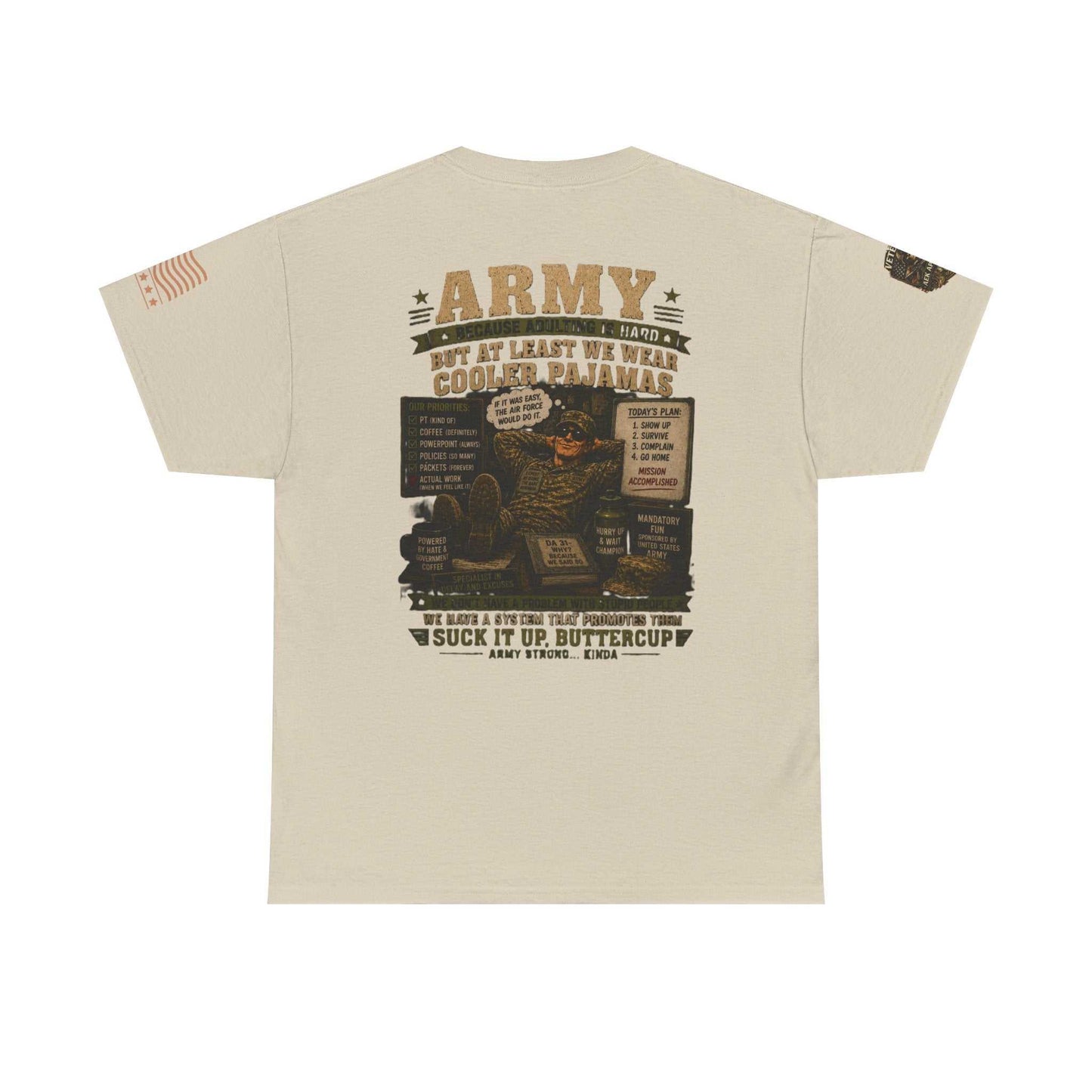 Army Vintage Graphic Tee — "Suck It Up, Buttercup" Military T-Shirt
