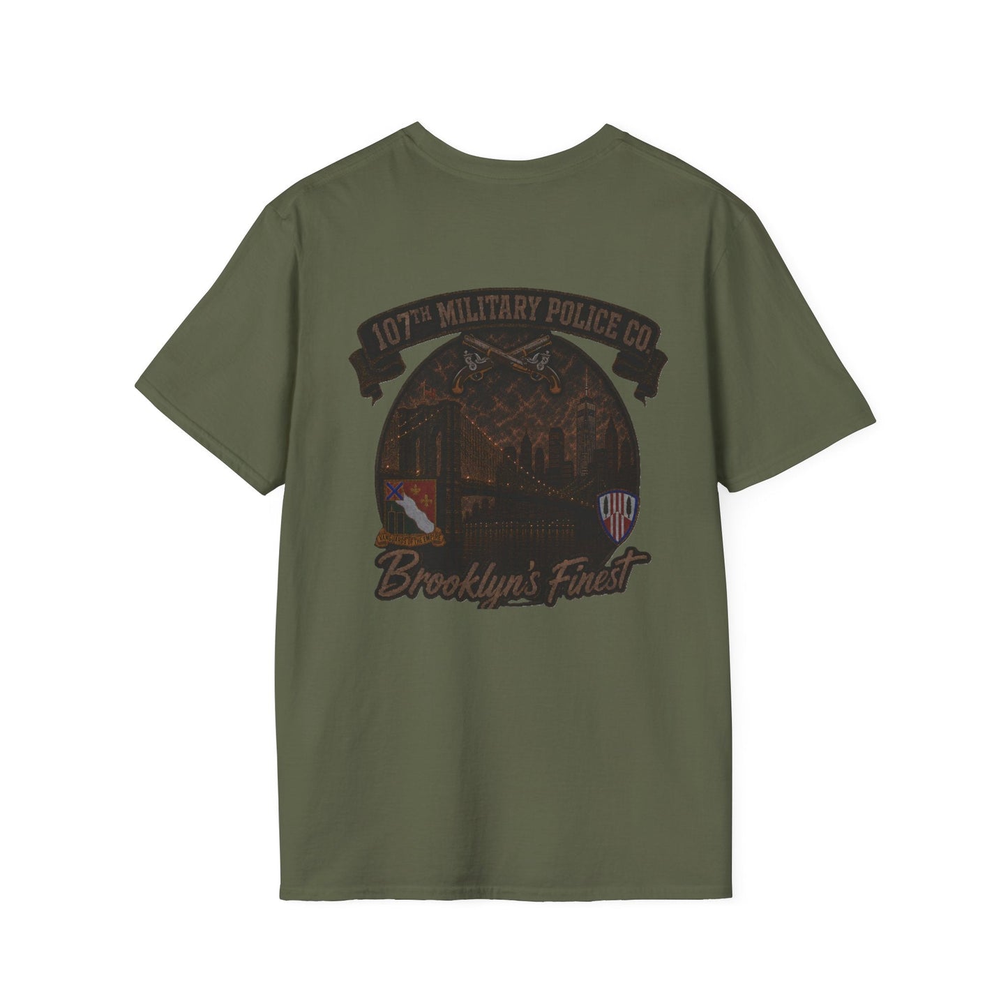 AEK Unit T-Shirt 107th Military Police Brooklyn Finest NYC Skyline Brooklyn Bridge design