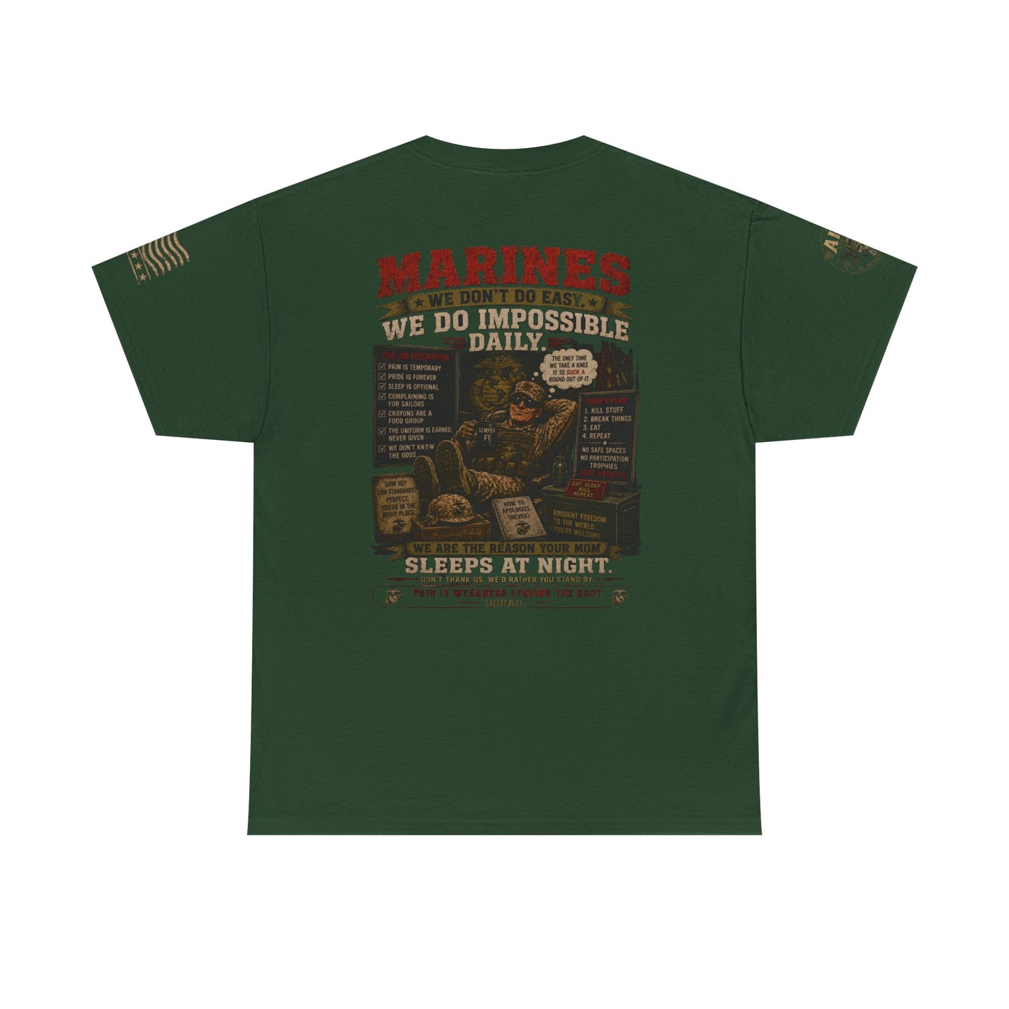 Marines Vintage Graphic Tee – 'Marines We Do Impossible' Military Shirt