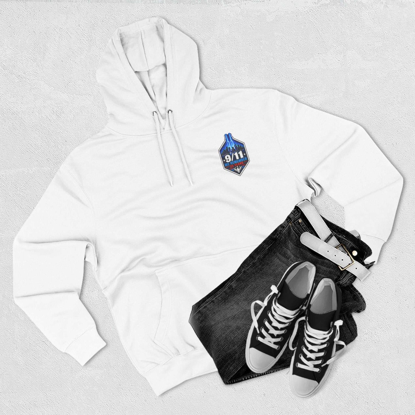 9/11 Remembrance Hoodie – We Remember 25 Years Tribute Fleece Hoodie