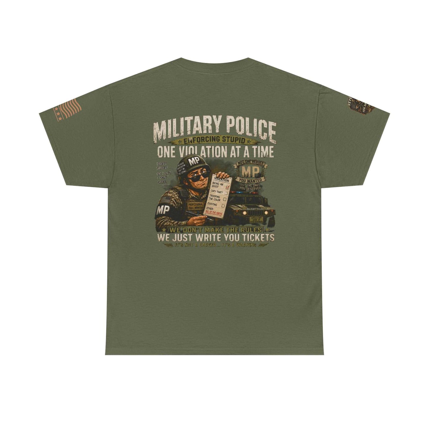 Military Police T-Shirt - "One Violation At A Time" Vintage MP Graphic Tee