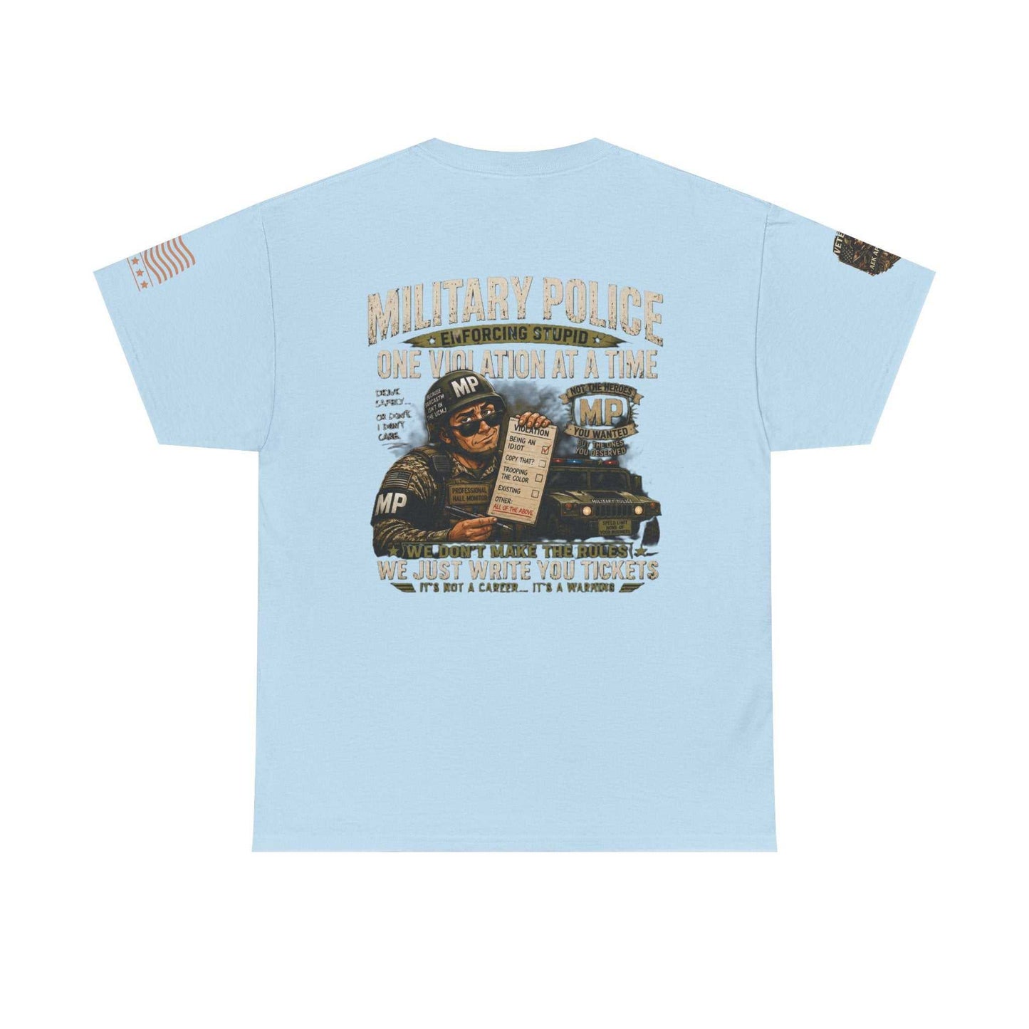 Military Police T-Shirt - "One Violation At A Time" Vintage MP Graphic Tee