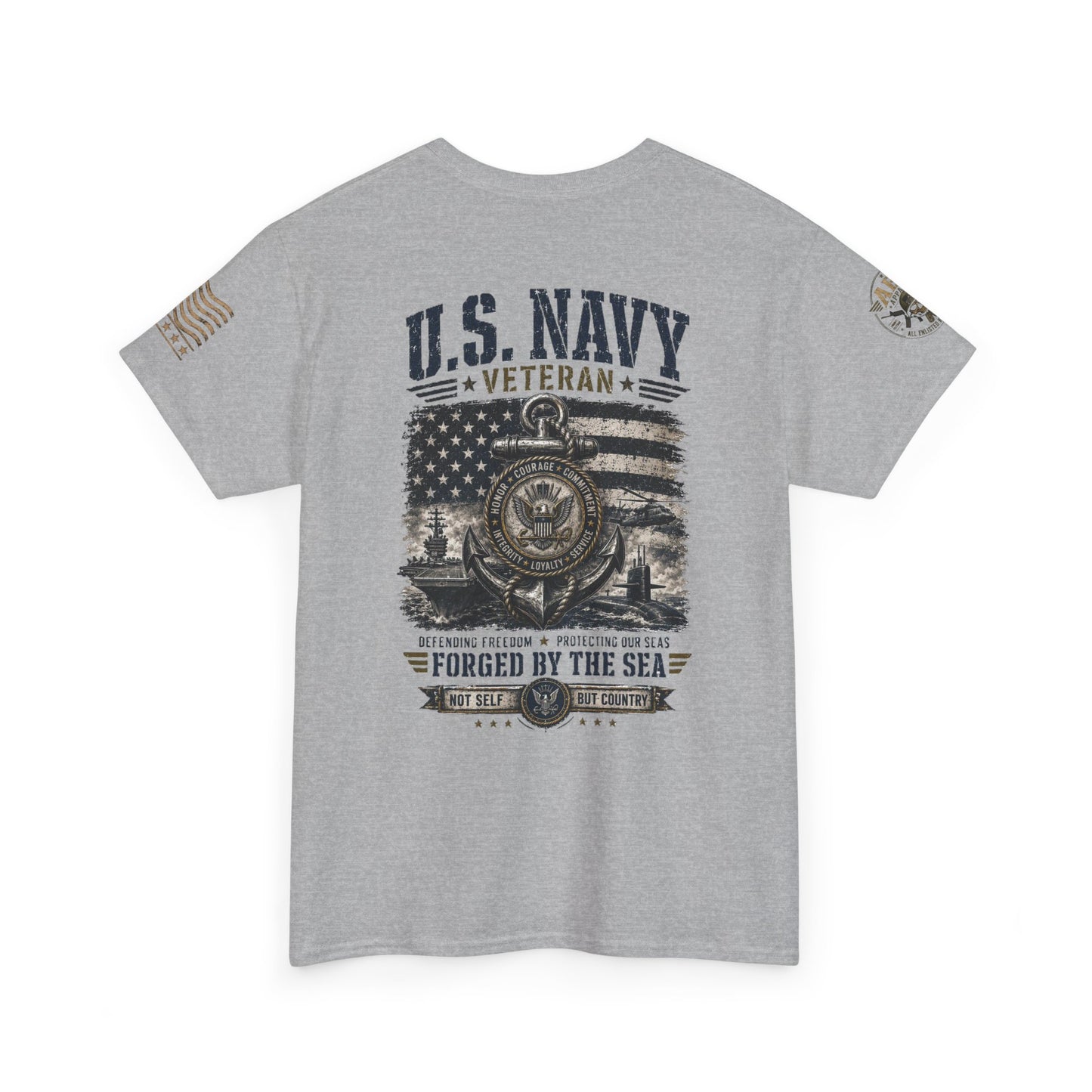 U.S. Navy Veteran T-Shirt — Forged by the Sea Patriotic Tee