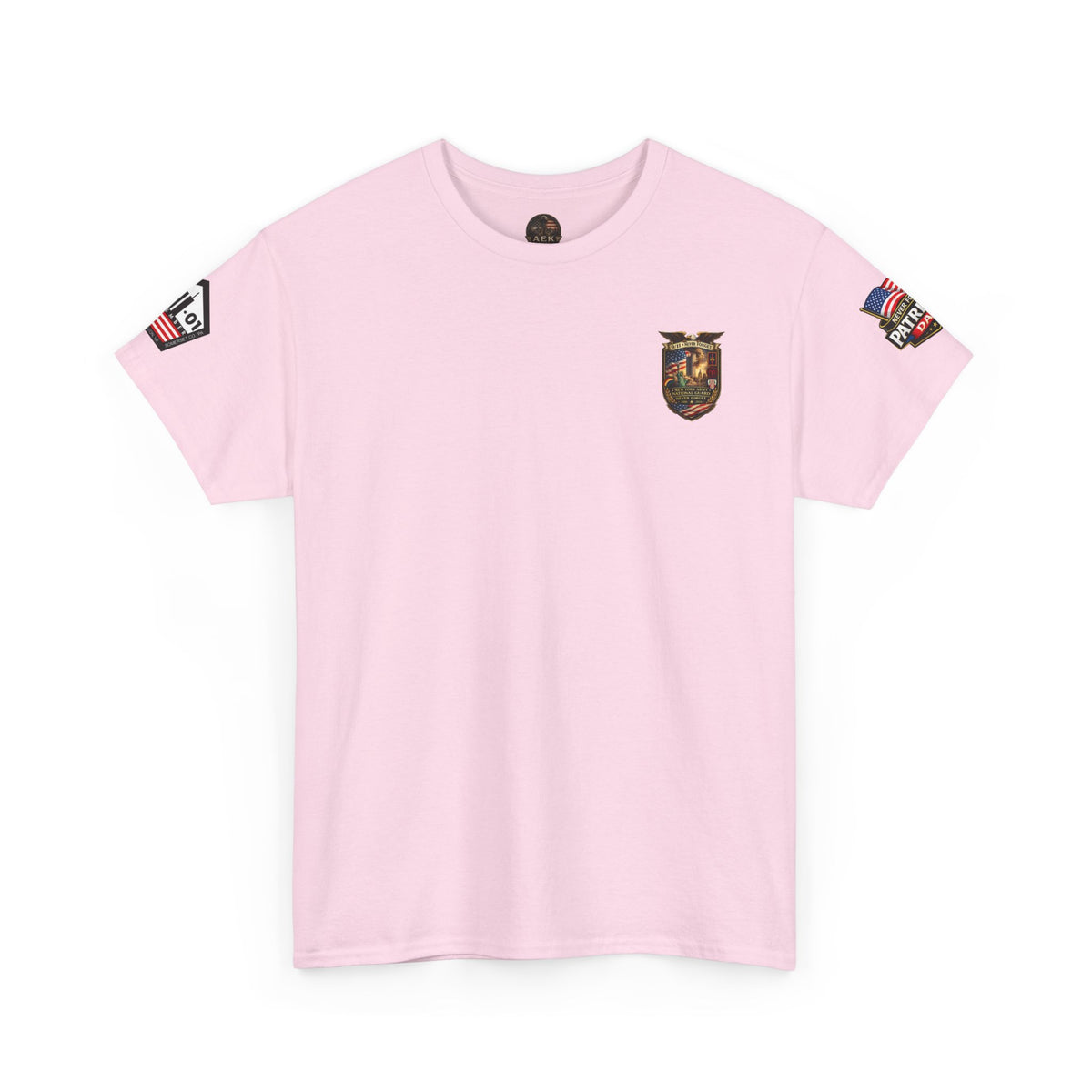 NYARNG Patriots Day Memorial Tee – "Never Forget" 25th Anniversary American Flag Shirt