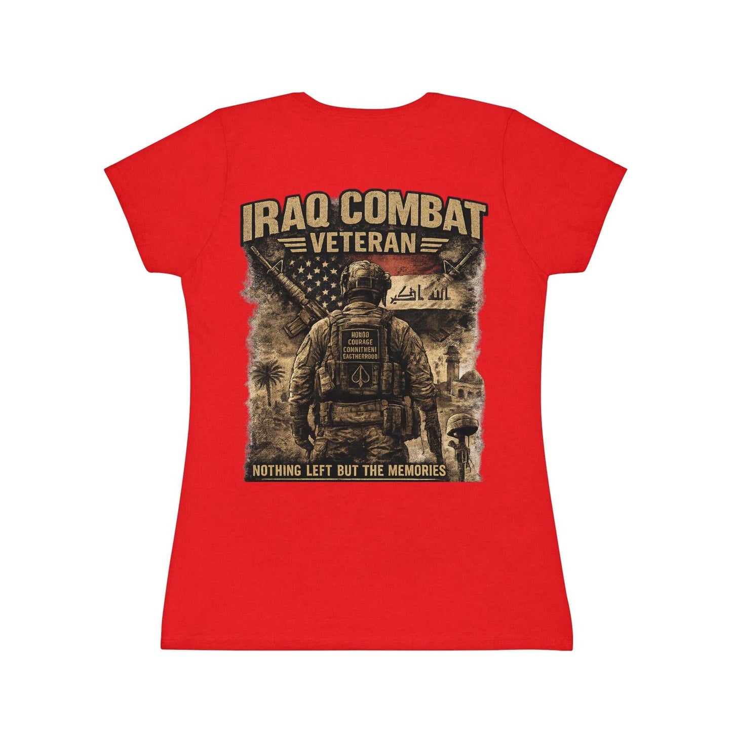 Iraq Combat Veteran Women's T-Shirt - 'Nothing Left But The Memories' Military Tribute