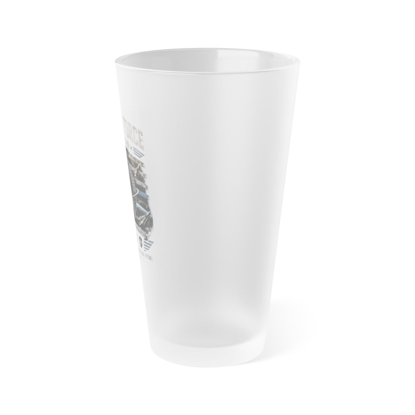 Space Force Veteran Frosted Pint Glass 16oz – Military Tribute Beer Cup