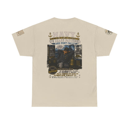 Navy Veteran Graphic Tee – 'Navy: Sea, Ports & Pride' Cotton T-Shirt