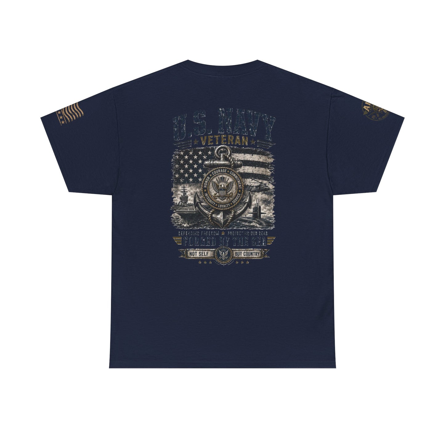 U.S. Navy Veteran T-Shirt — Forged by the Sea Patriotic Tee
