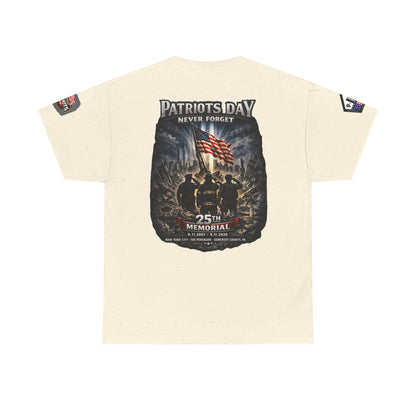 NYARNG Patriots Day Memorial Tee – "Never Forget" 25th Anniversary American Flag Shirt
