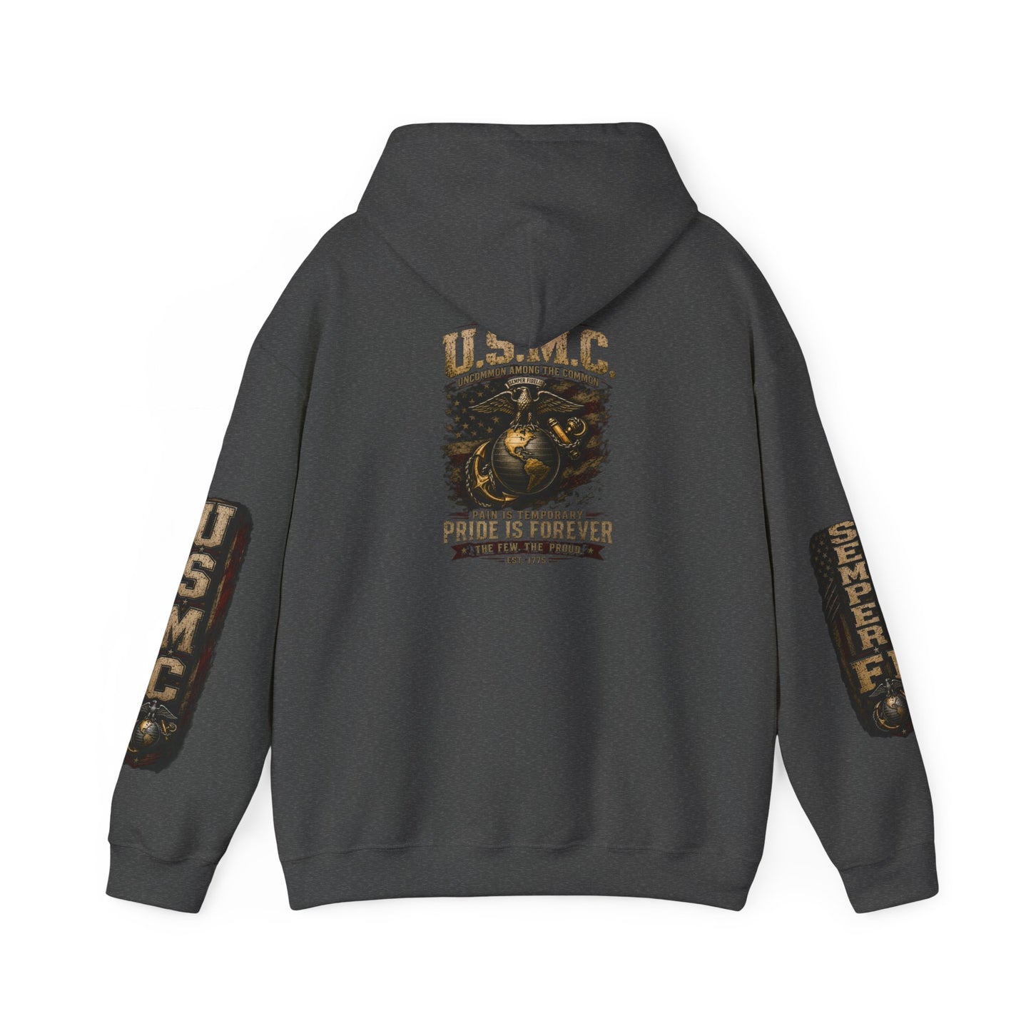 USMC Hoodie - Pride Is Forever Marine Corps Sweatshirt (AEK Skull Design)
