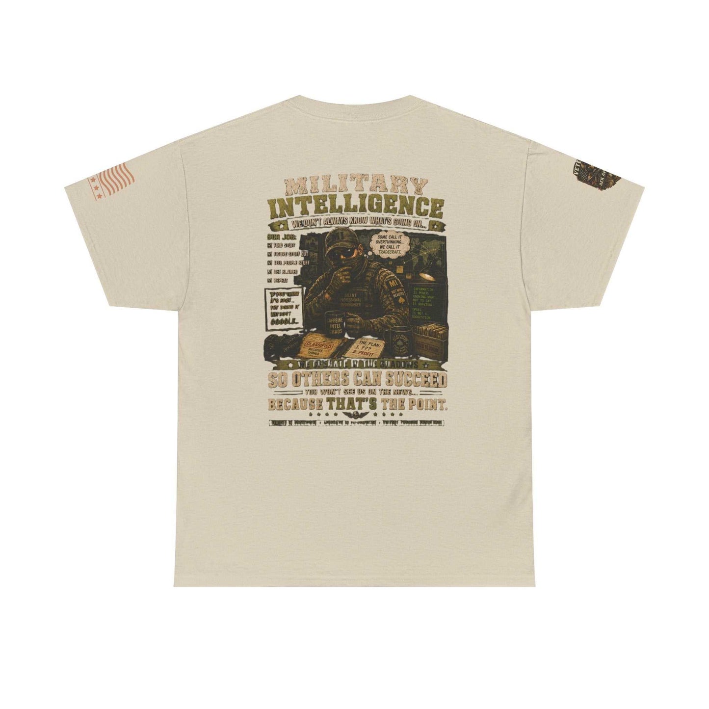 Military Intelligence Graphic Tee — Retro Soldier Design