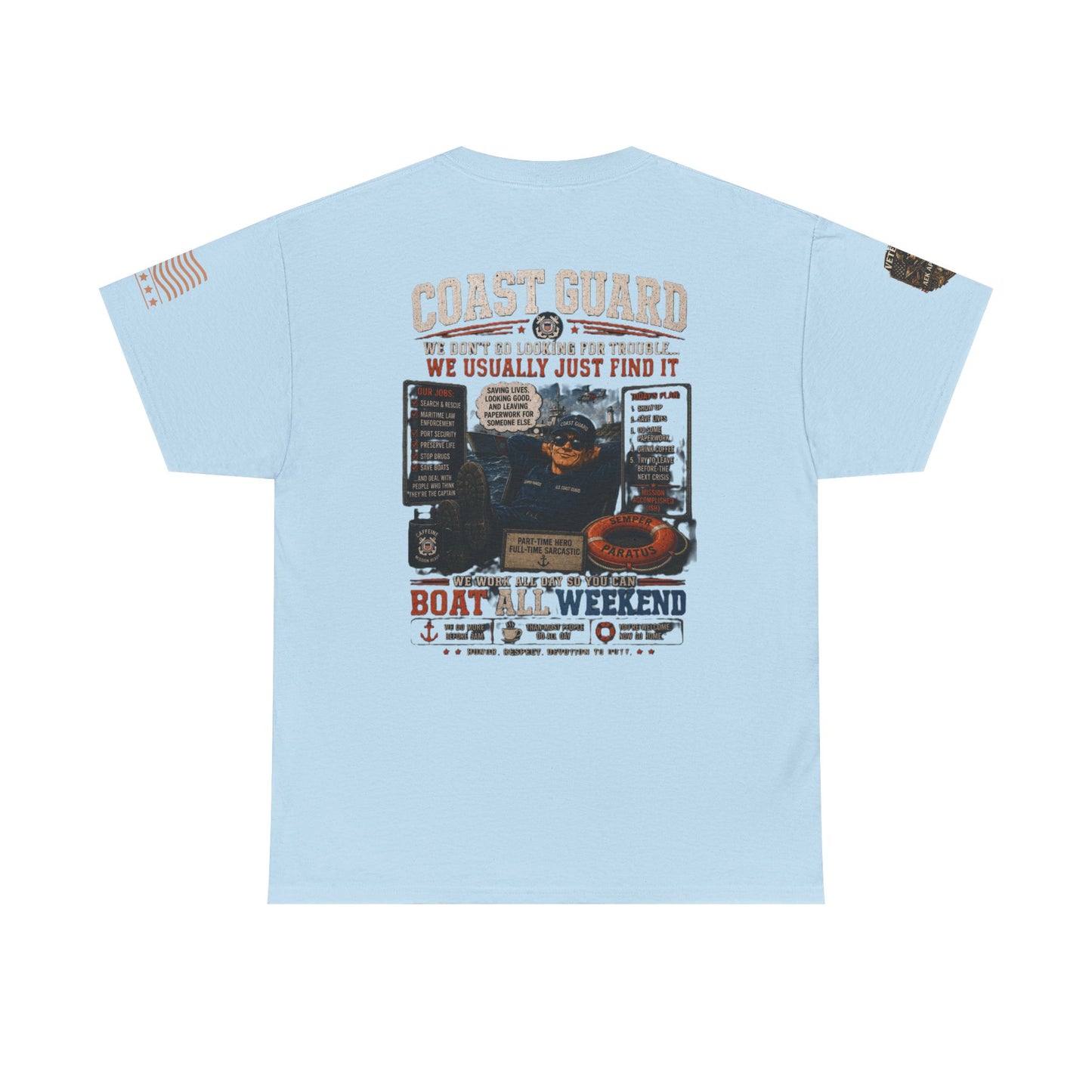 Coast Guard Boat All Weekend T-Shirt — Retro Nautical Rescue Tee