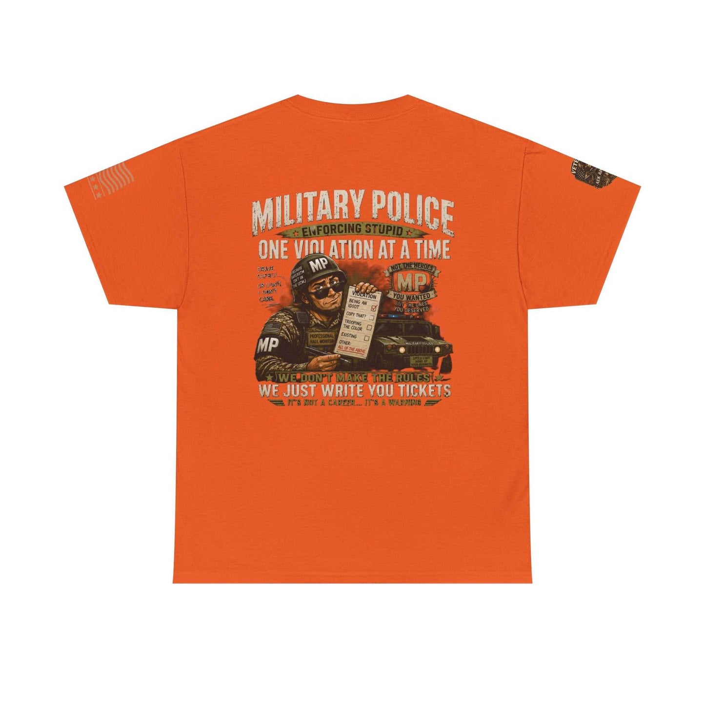 Military Police T-Shirt - "One Violation At A Time" Vintage MP Graphic Tee