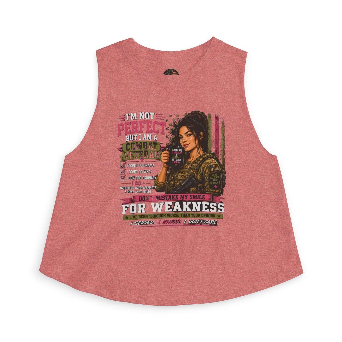 Women's Crop Top - Strong & Imperfect Graphic Tank: 'Perfect' Motivational Fitness Tee