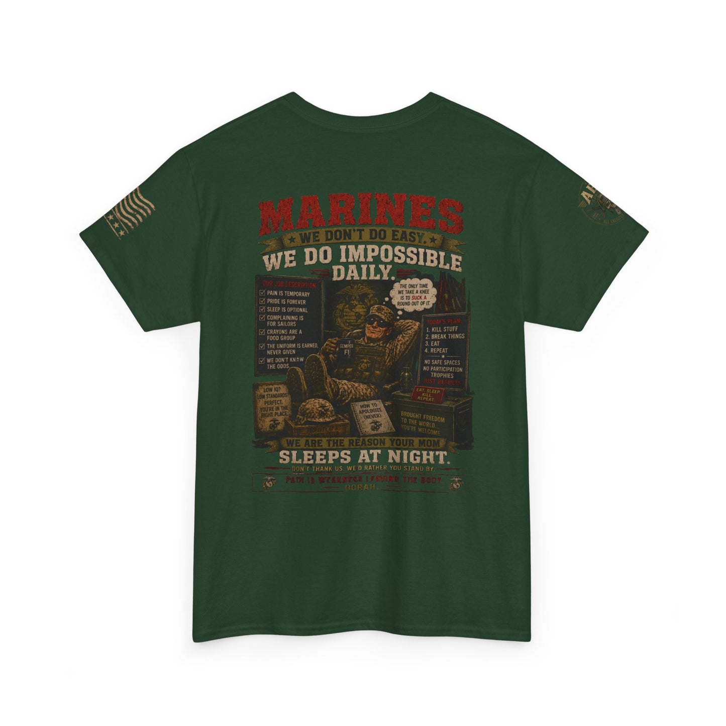 Marines Vintage Graphic Tee – 'Marines We Do Impossible' Military Shirt