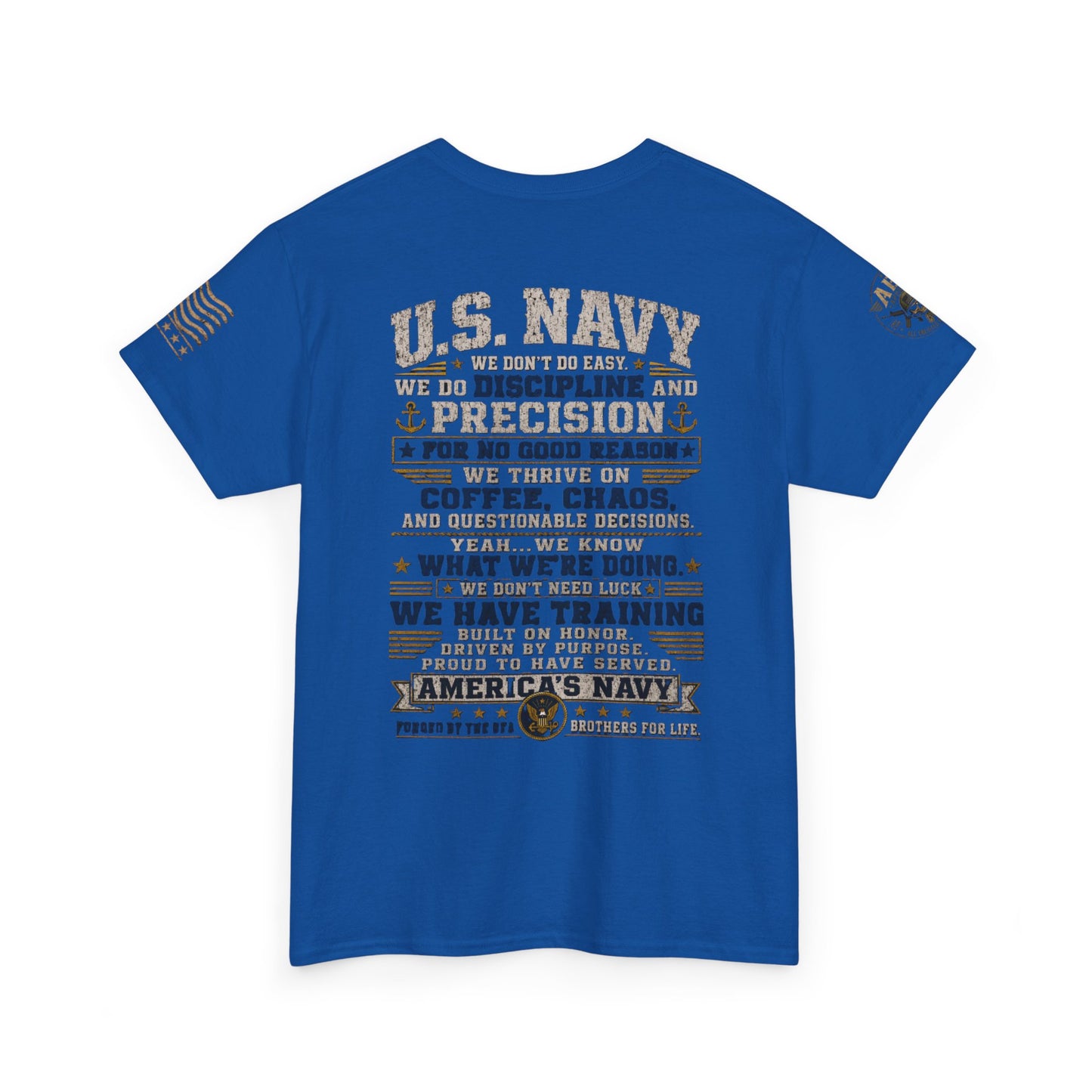 U.S. Navy Graphic Tee — Military Pride Back Print Shirt