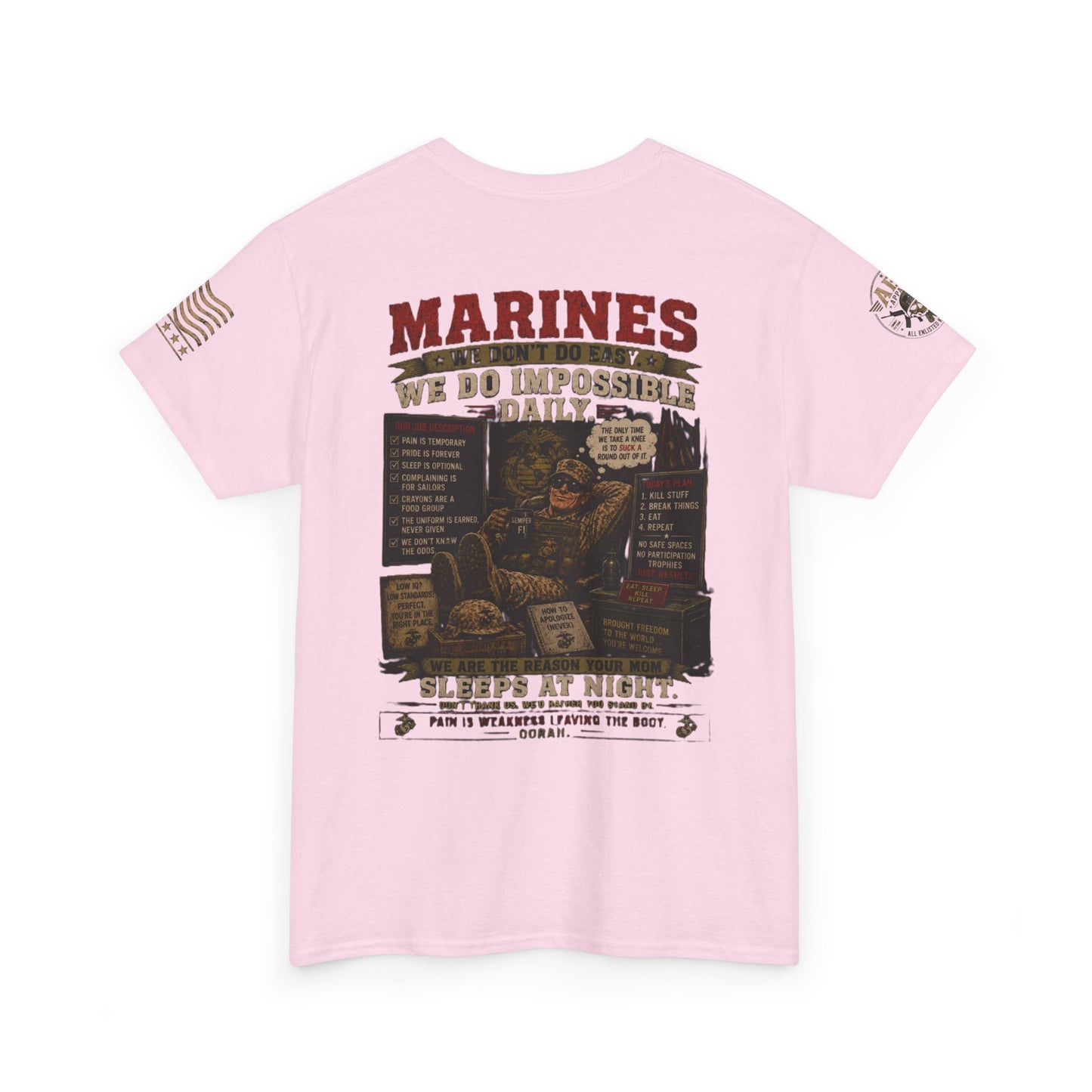 Marines Vintage Graphic Tee – 'Marines We Do Impossible' Military Shirt