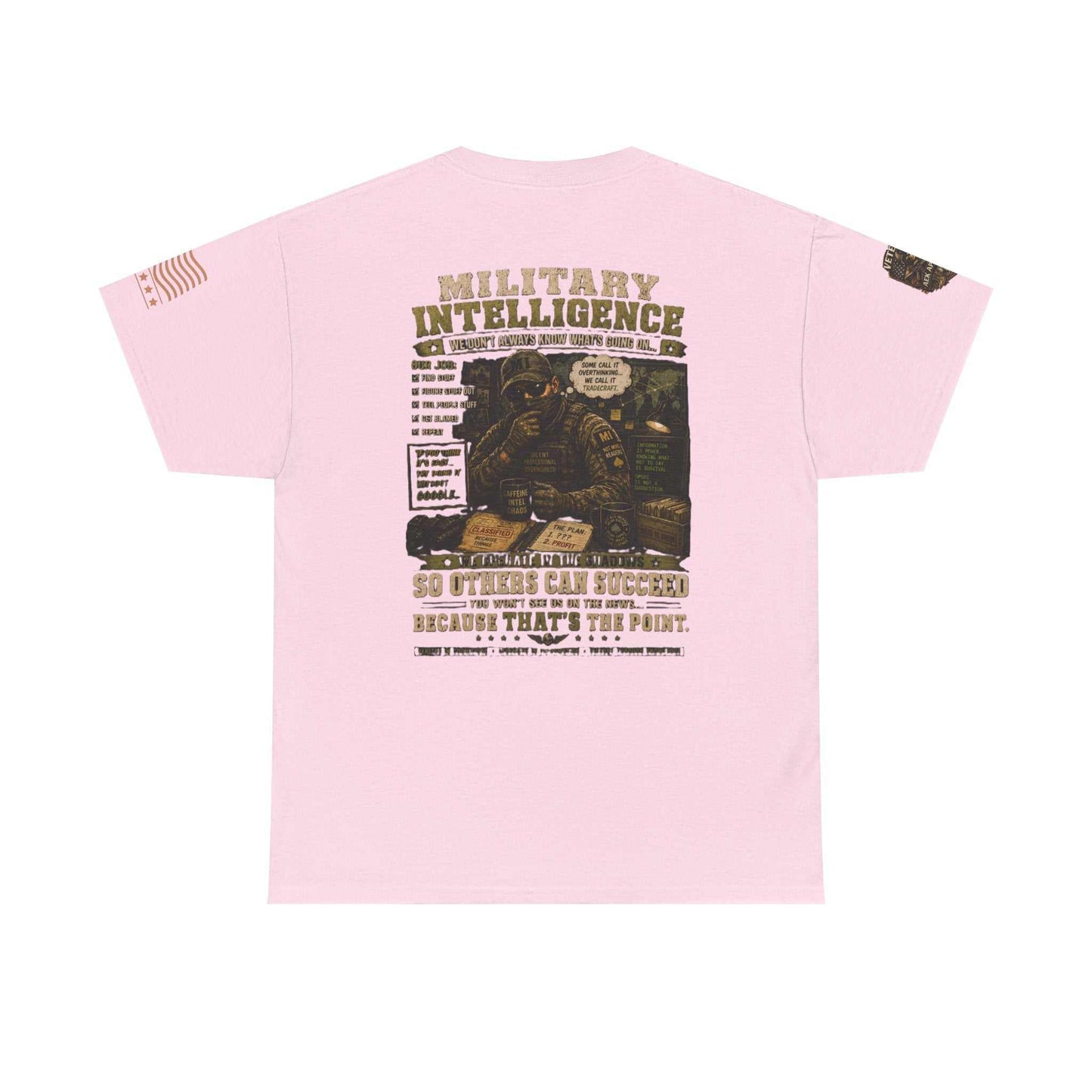 Military Intelligence Graphic Tee — Retro Soldier Design