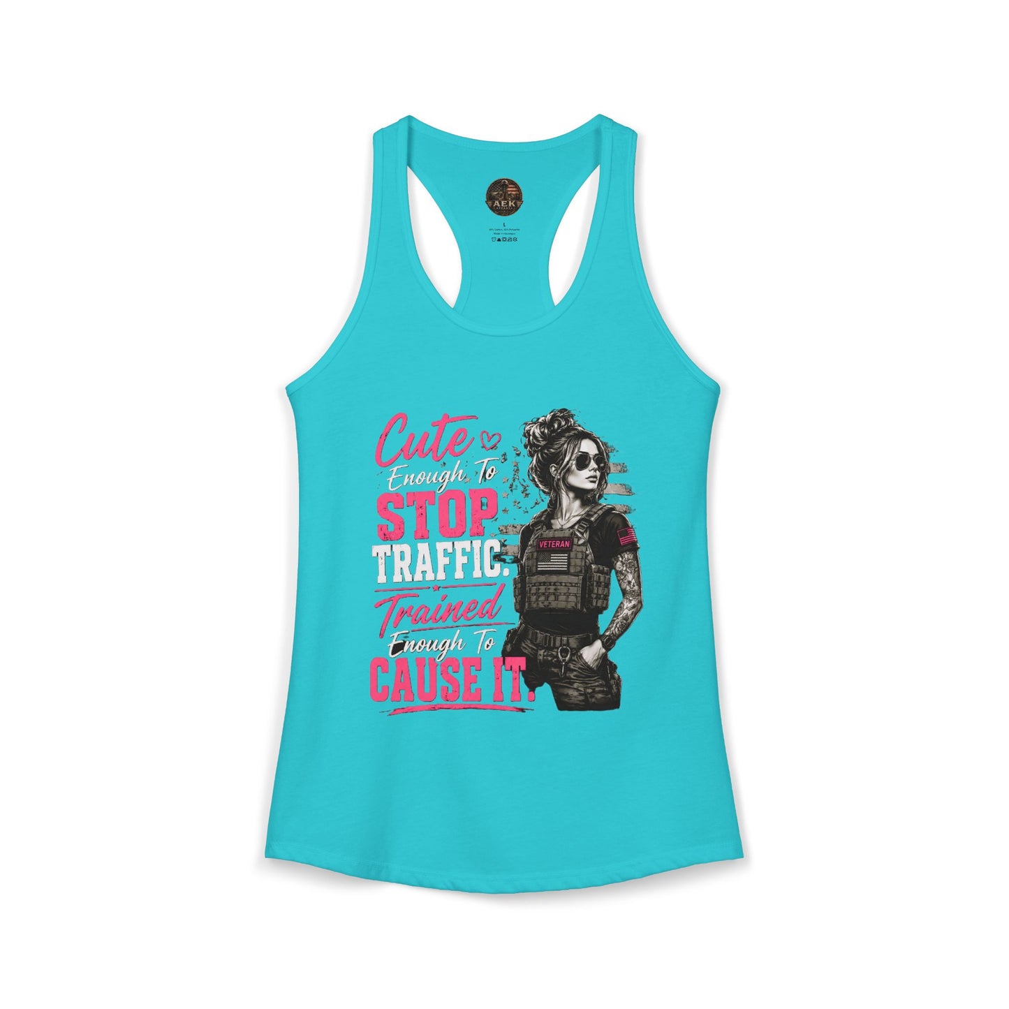 Women's Racerback Tank - "Cute Enough to Stop Traffic"