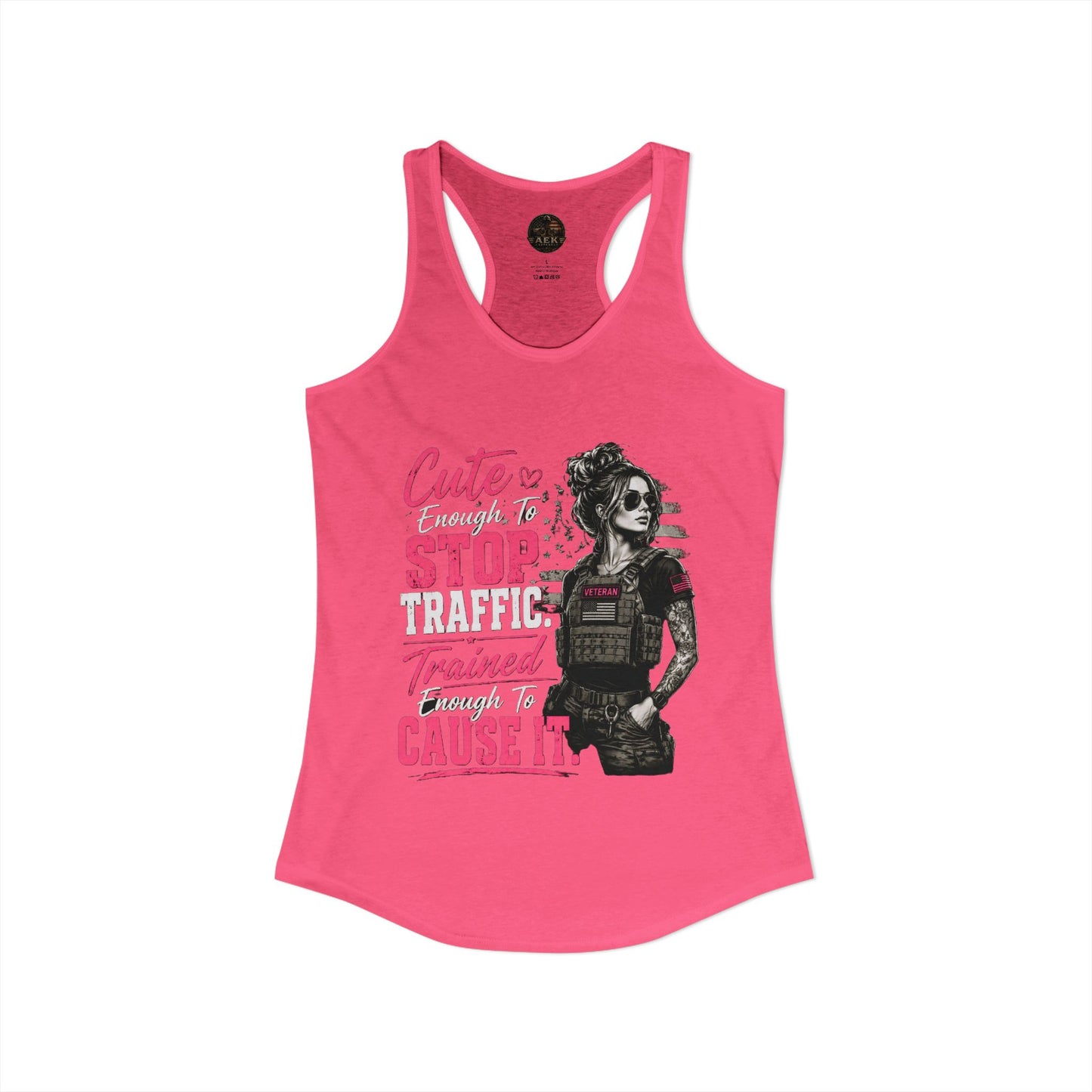 Women's Racerback Tank - "Cute Enough to Stop Traffic"