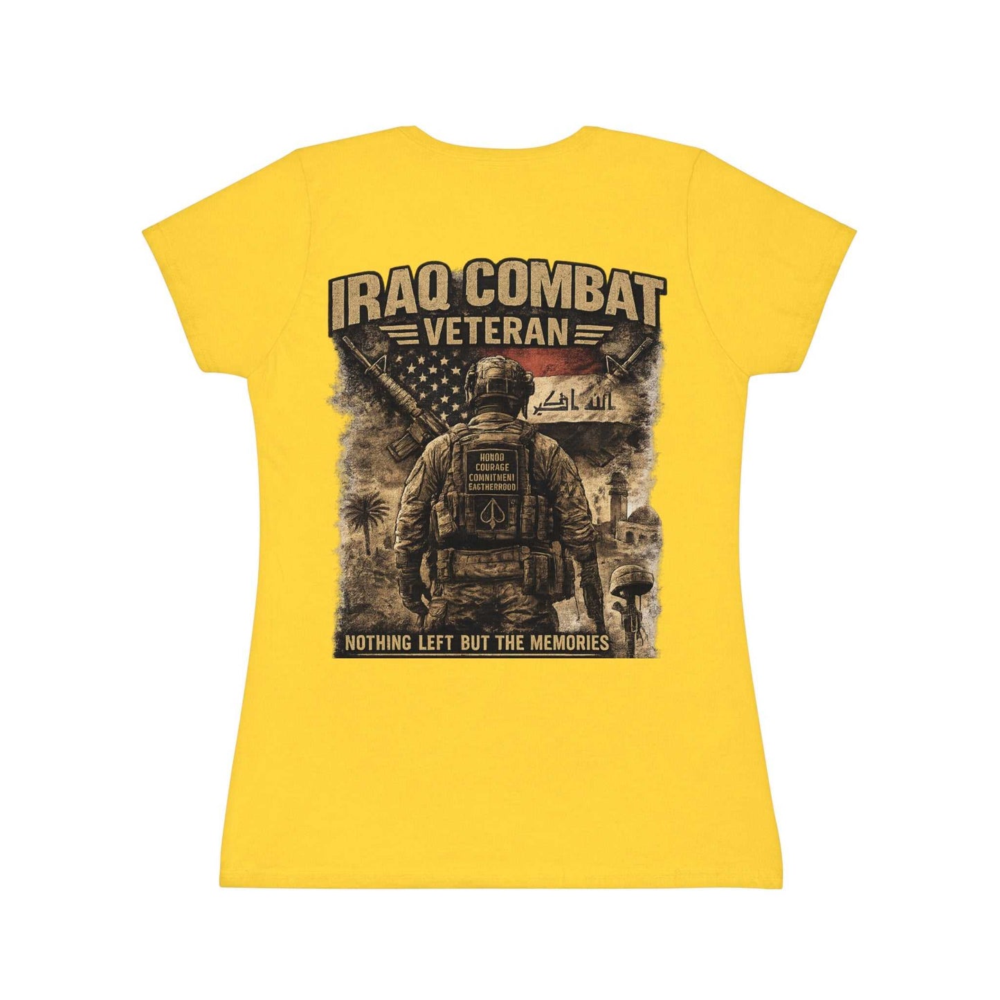 Iraq Combat Veteran Women's T-Shirt - 'Nothing Left But The Memories' Military Tribute