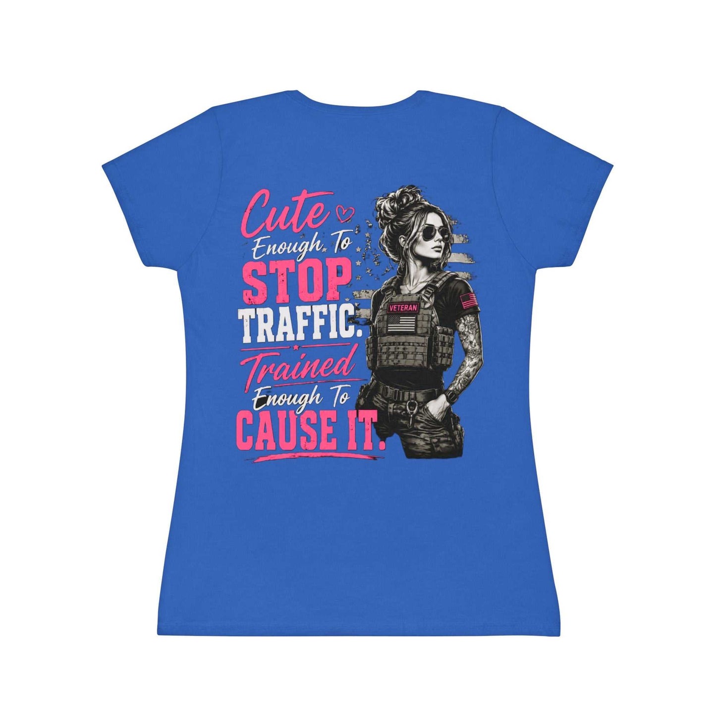 Cute Stop Traffic Trained Women's T-Shirt — Graphic Female Officer Tee