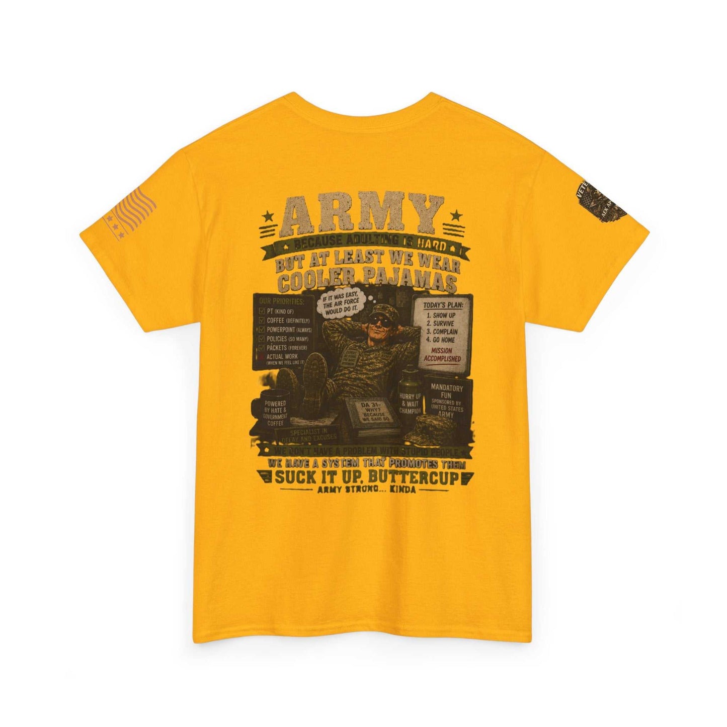 Army Vintage Graphic Tee — "Suck It Up, Buttercup" Military T-Shirt