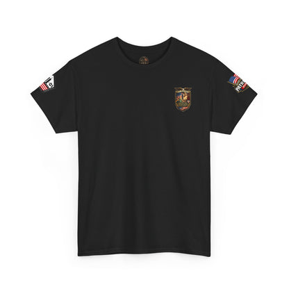 NYARNG Patriots Day Memorial Tee – "Never Forget" 25th Anniversary American Flag Shirt