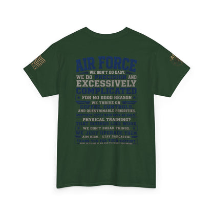 Air Force Crewneck T‑Shirt — "Air Force: Precision & Coffee" Military Graphic Tee