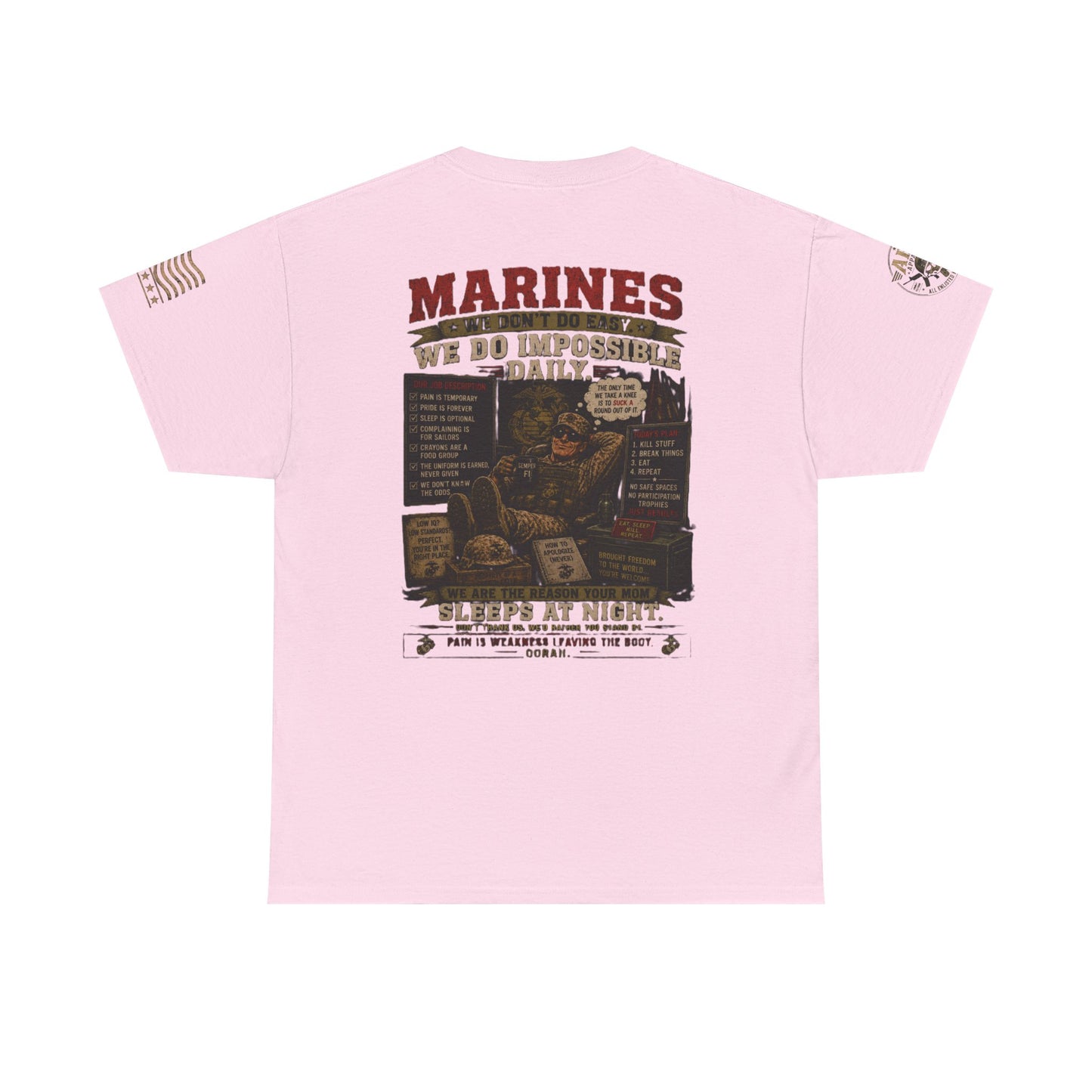 Marines Vintage Graphic Tee – 'Marines We Do Impossible' Military Shirt