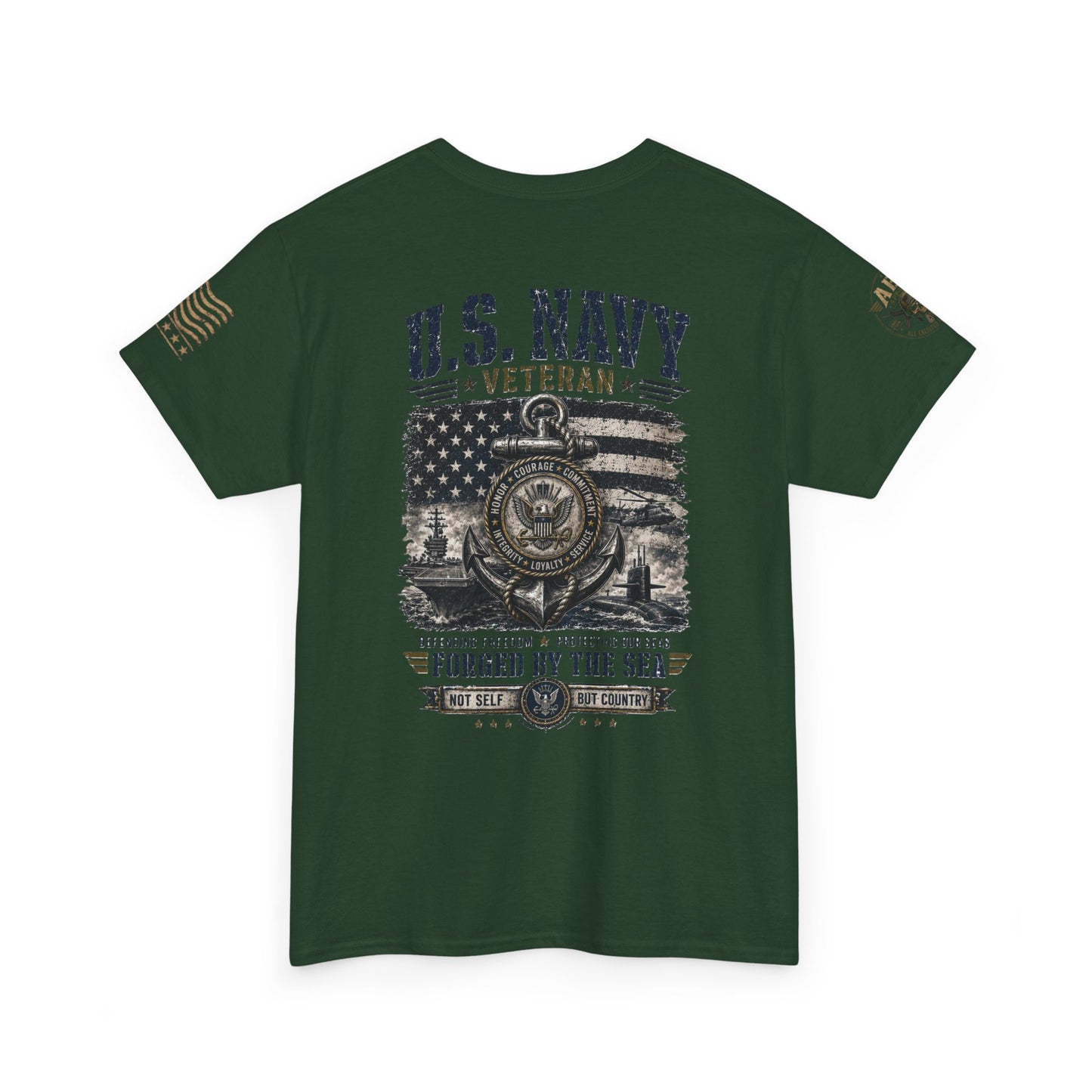 U.S. Navy Veteran T-Shirt — Forged by the Sea Patriotic Tee