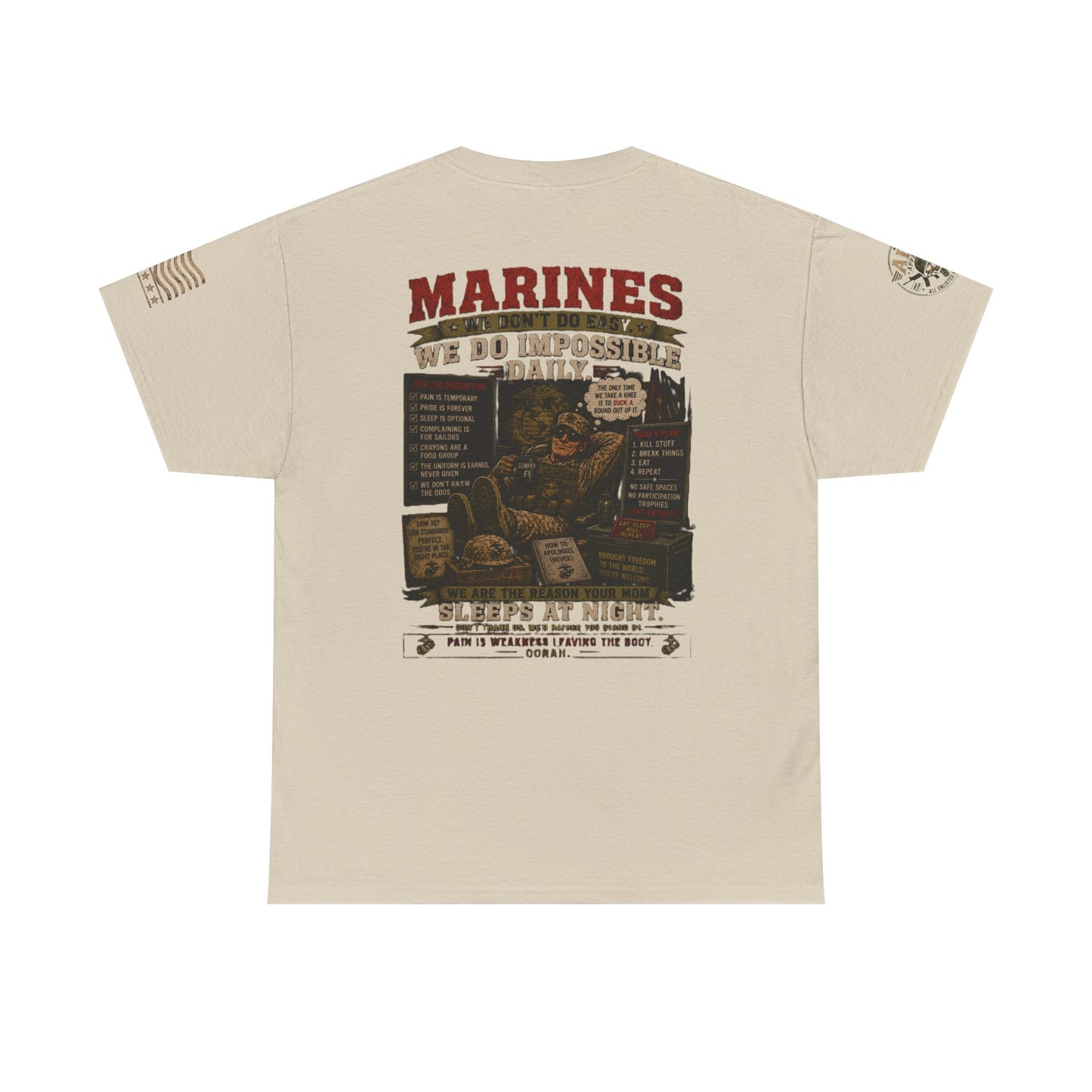 Marines Vintage Graphic Tee – 'Marines We Do Impossible' Military Shirt