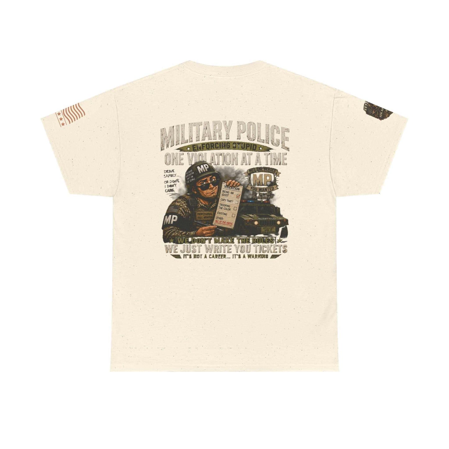 Military Police T-Shirt - "One Violation At A Time" Vintage MP Graphic Tee