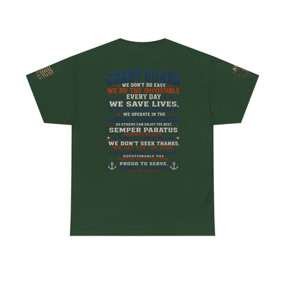 Coast Guard Tribute T‑Shirt — "We Do The Impossible" Veteran Rescue Tee