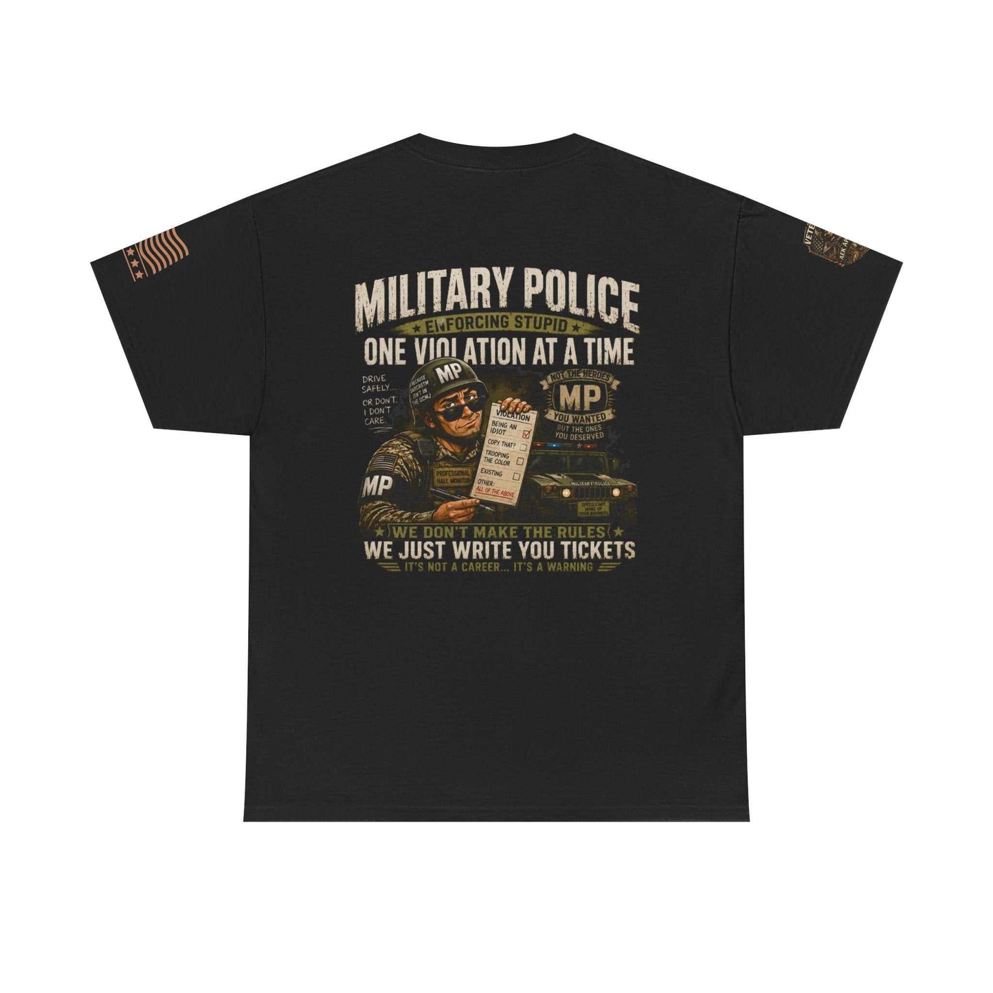 Military Police T-Shirt - "One Violation At A Time" Vintage MP Graphic Tee