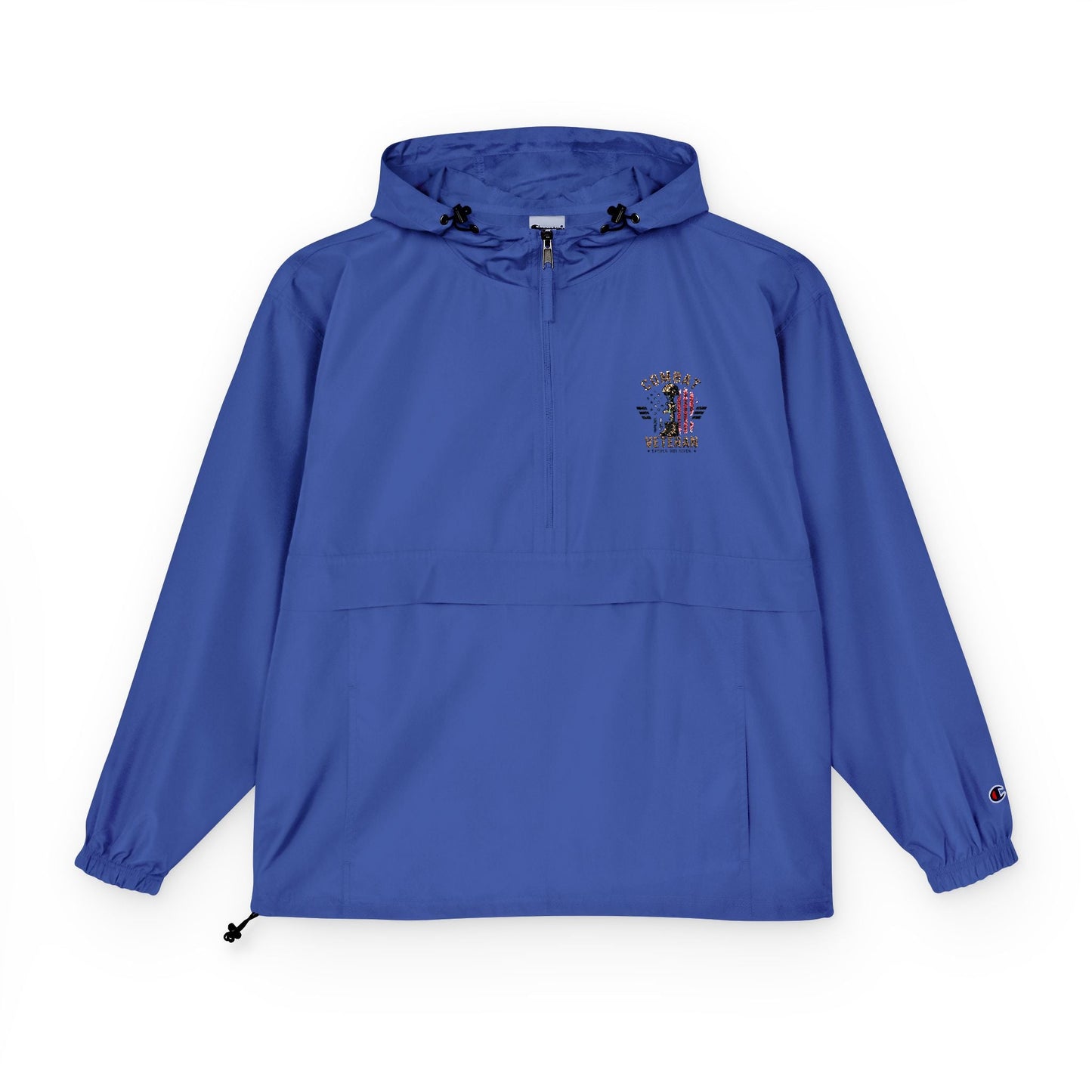 Embroidered "COMBAT VETERAN" Packable Anorak Jacket