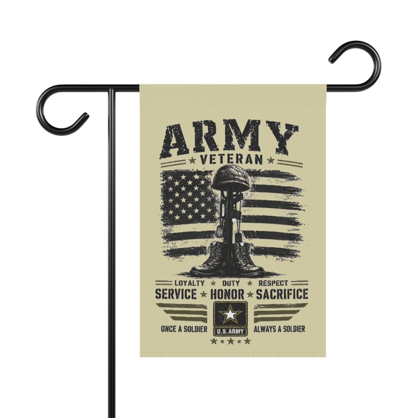 Army Veteran Garden Flag — Service, Honor & Sacrifice Memorial Banner