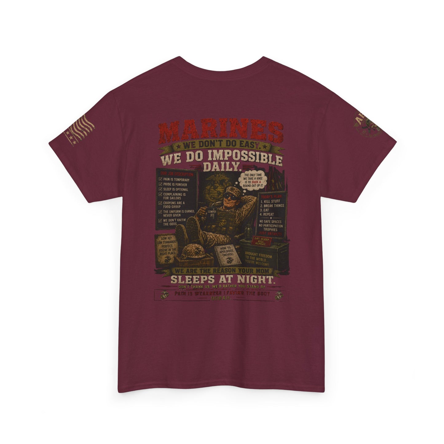 Marines Vintage Graphic Tee – 'Marines We Do Impossible' Military Shirt